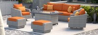 Cannes 8 Piece Sunbrella Outdoor Motion Fire Set - Tikka Orange