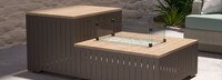 Portofino® Comfort 8 Piece Sunbrella® Outdoor Motion Fire Seating - Spa Blue
