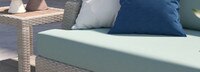 Portofino® Comfort 8 Piece Sunbrella® Outdoor Motion Fire Seating - Spa Blue