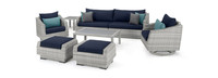 Cannes™ Deluxe 8 Piece Outdoor Sofa & Club Chair Set - Blue