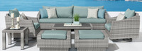 Cannes™ Deluxe 8 Piece Sunbrella® Outdoor Sofa & Club Chair Set - Charcoal Gray