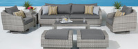 Cannes™ Deluxe 8 Piece Sunbrella® Outdoor Sofa & Club Chair Set - Centered Ink