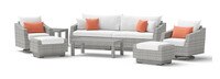 Cannes™ 8 Piece Sunbrella® Outdoor Sofa & Motion Club Chair Set - Cast Coral