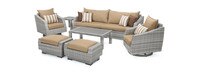 Cannes™ Deluxe 8 Piece Sunbrella® Outdoor Sofa & Club Chair Set - Maxim Beige