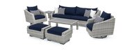 Cannes™ Deluxe 8 Piece Sunbrella® Outdoor Sofa & Club Chair Set - Navy Blue