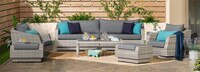 Cannes™ Deluxe 8 Piece Sunbrella® Outdoor Sofa & Club Chair Set - Navy Blue