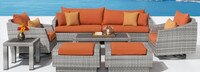 Cannes™ Deluxe 8 Piece Sunbrella® Outdoor Sofa & Club Chair Set - Navy Blue