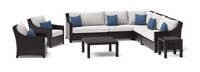 Deco™ 9 Piece Sunbrella® Outdoor Sectional & Club Set - Bliss Ink