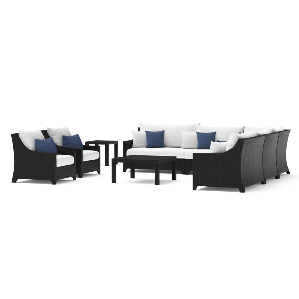 Deco™ 9 Piece Sunbrella® Outdoor Sectional & Club Set - Bliss Ink