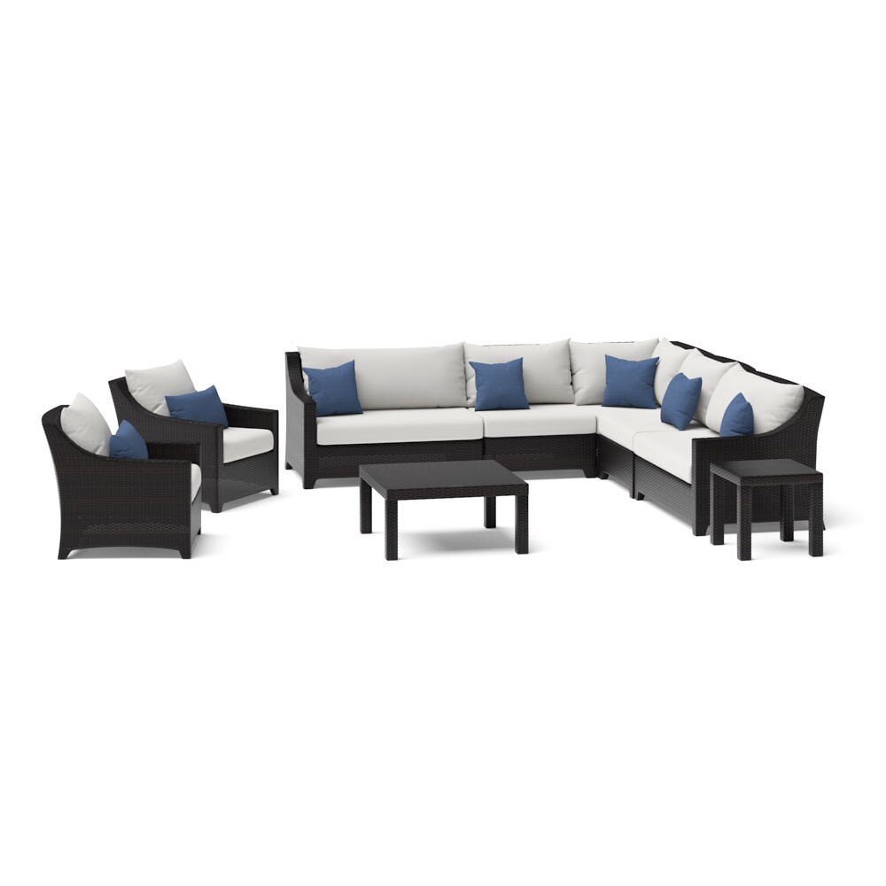 Deco™ 9 Piece Sunbrella® Outdoor Sectional & Club Set - Bliss Ink