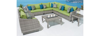 Cannes™ 9 Piece Sunbrella® Outdoor Sectional & Table - Bliss Ink