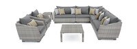 Cannes™ 9 Piece Sunbrella® Outdoor Sectional & Table - Charcoal Gray