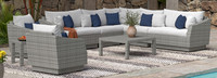 Cannes™ 9 Piece Sunbrella® Outdoor Sectional & Table - Charcoal Gray