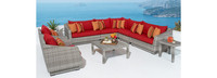 Cannes™ 9 Piece Sunbrella® Outdoor Sectional & Table - Charcoal Gray