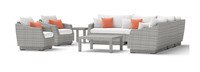 Cannes™ 9 Piece Sunbrella® Outdoor Sectional & Table - Cast Coral