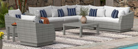 Cannes™ 9 Piece Sectional & Table - Cast Coral