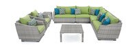 Cannes™ 9 Piece Sectional and Table - Ginkgo Green
