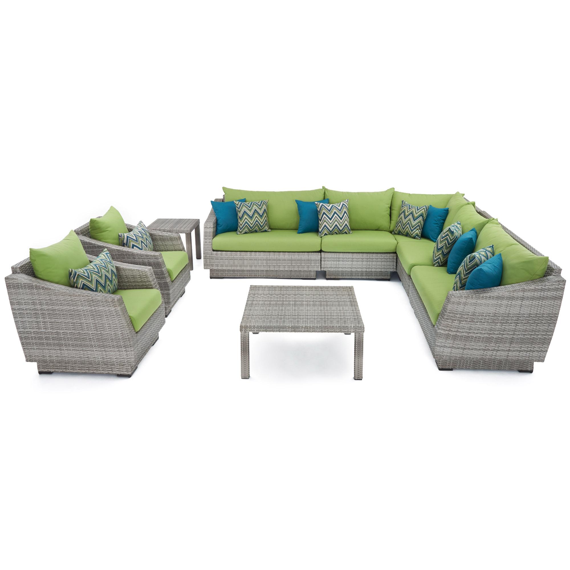Cannes™ 9 Piece Sectional and Table - Ginkgo Green
