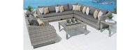 Cannes™ 9 Piece Sunbrella® Outdoor Sectional & Table - Navy Blue