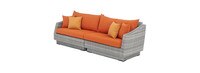 Cannes™ 9 Piece Sunbrella® Outdoor Sectional & Table - Tikka Orange