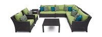 Deco™ 9 Piece Sunbrella® Outdoor Sectional & Club Set - Ginkgo Green