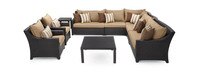 Deco™ 9 Piece Sunbrella® Outdoor Sectional & Club Set - Maxim Beige