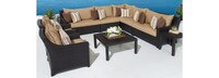 Deco™ 9 Piece Sunbrella® Outdoor Sectional & Club Set - Maxim Beige