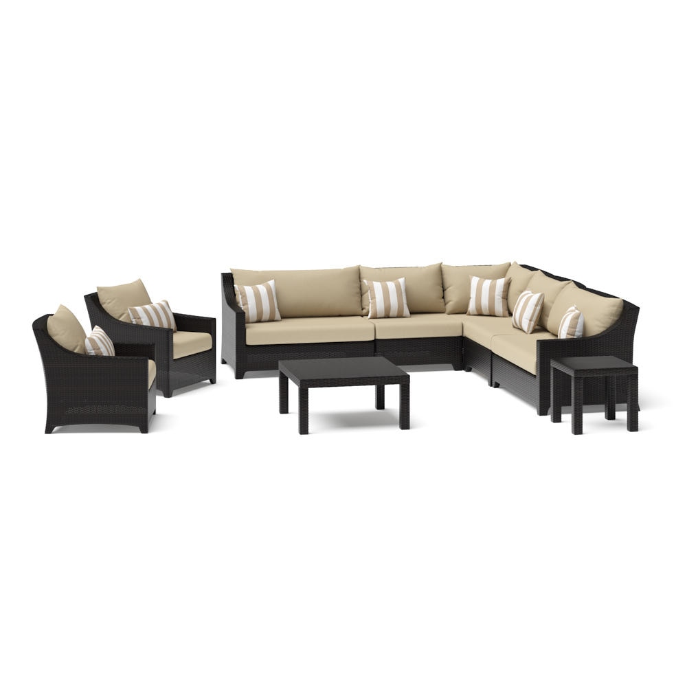 Deco™ 9 Piece Sunbrella® Outdoor Sectional & Club Set - Maxim Beige