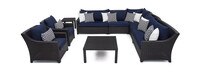 Deco™ 9 Piece Sunbrella® Outdoor Sectional & Club Set - Navy Blue