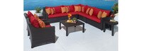 Deco™ 9 Piece Sectional and Club Set - Sunset Red