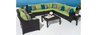 Deco™ 9 Piece Sectional and Club Set - Sunset Red