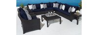Deco™ 9 Piece Sectional and Club Set - Sunset Red