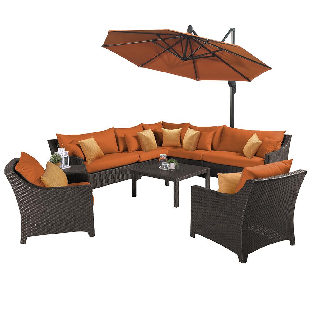 Deco™ 9 Piece Sectional and Club Set with Shade - Tikka Orange