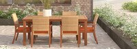 Mili™ 7 Piece Sunbrella® Outdoor Dining Set - Tikka Orange