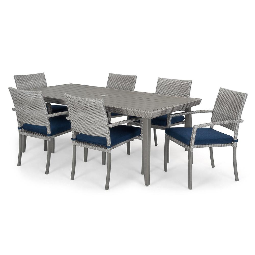 Portofino® Casual 7 Piece Sunbrella® Outdoor Dining Set - Laguna Blue