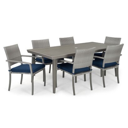 Portofino® Casual 7 Piece Sunbrella® Outdoor Dining Set - Laguna Blue