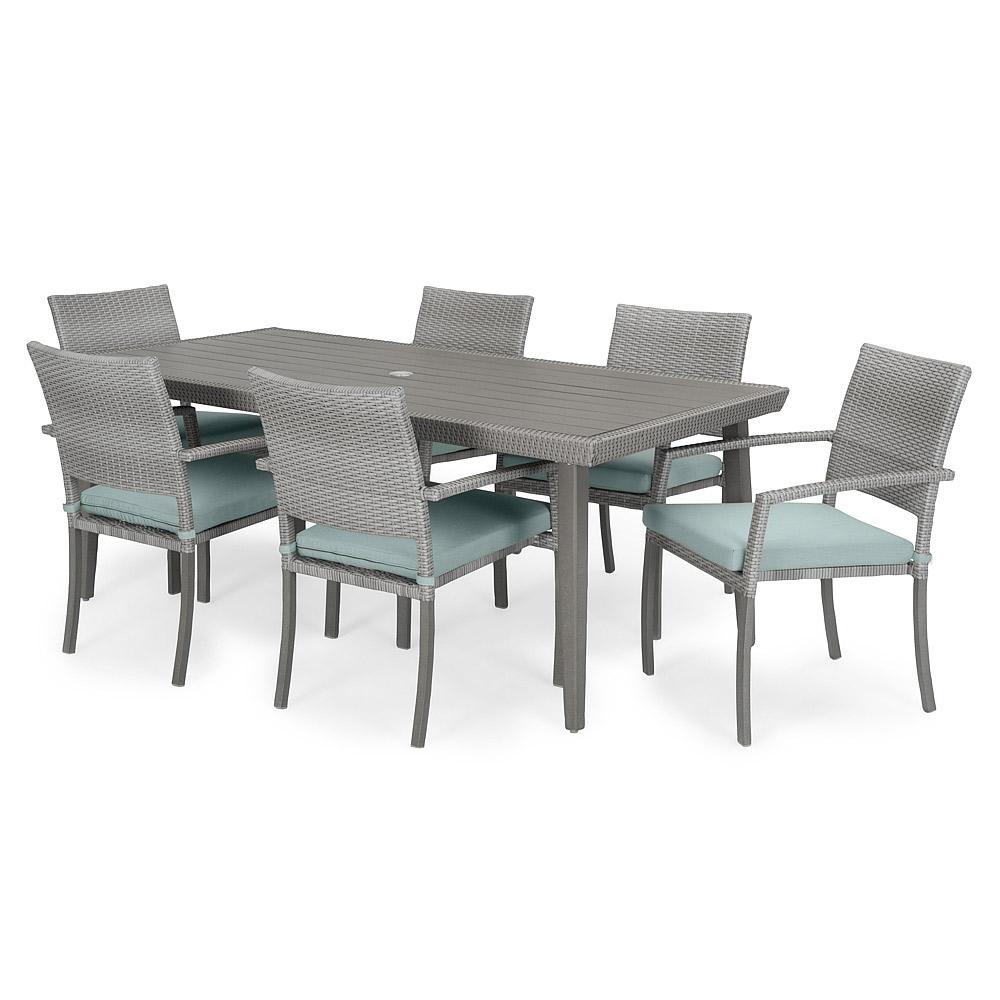 Portofino® Casual 7 Piece Sunbrella® Outdoor Dining Set - Spa Blue