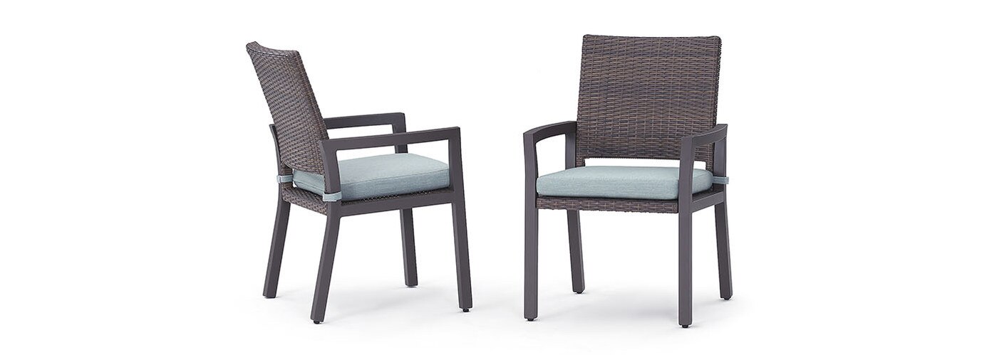 Milea™ Set of 8 Sunbrella® Outdoor Dining Chairs - Mist Blue
