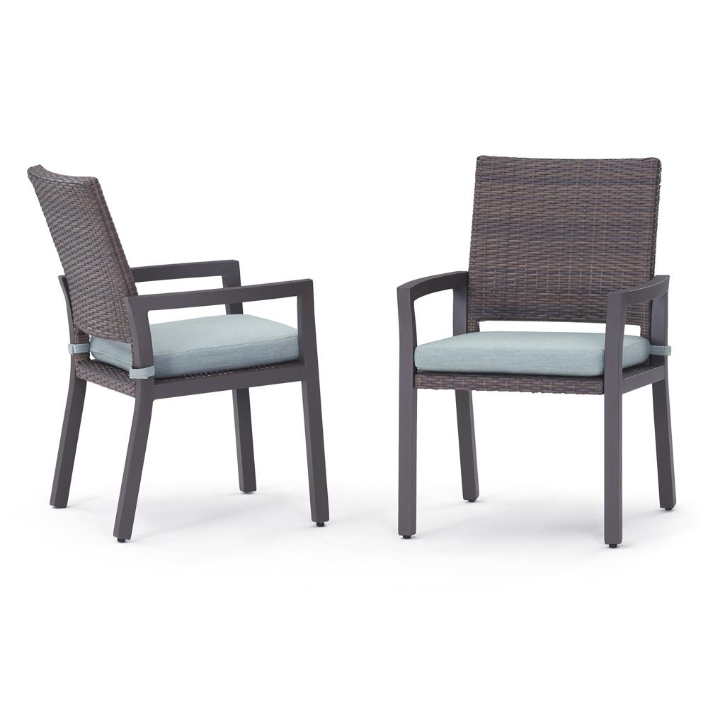 Mileaâ¢ Set of 8 SunbrellaÂ® Outdoor Dining Chairs - Mist Blue