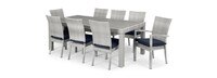 Cannes™ 9 Piece Polyester Outdoor Dining Set - Blue