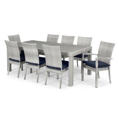 Cannes™ 9 Piece Polyester Outdoor Dining Set - Blue