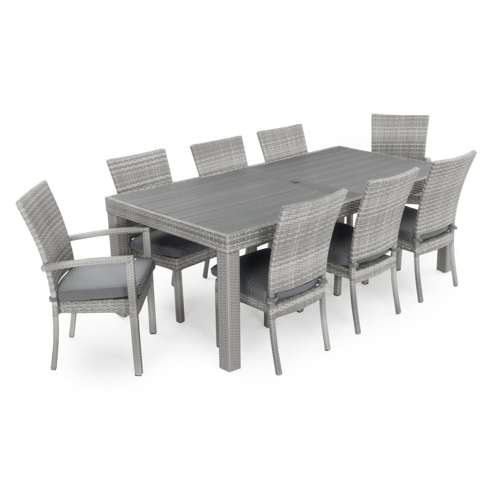 Cannes™ 9 Piece Sunbrella® Outdoor Dining Set - Charcoal Gray