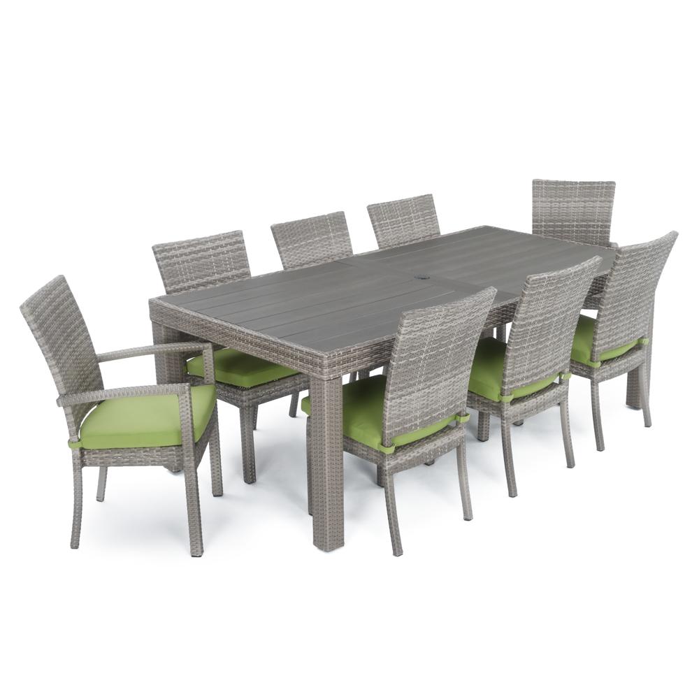 Cannes™ 9 Piece Sunbrella® Outdoor Dining Set - Ginkgo Green