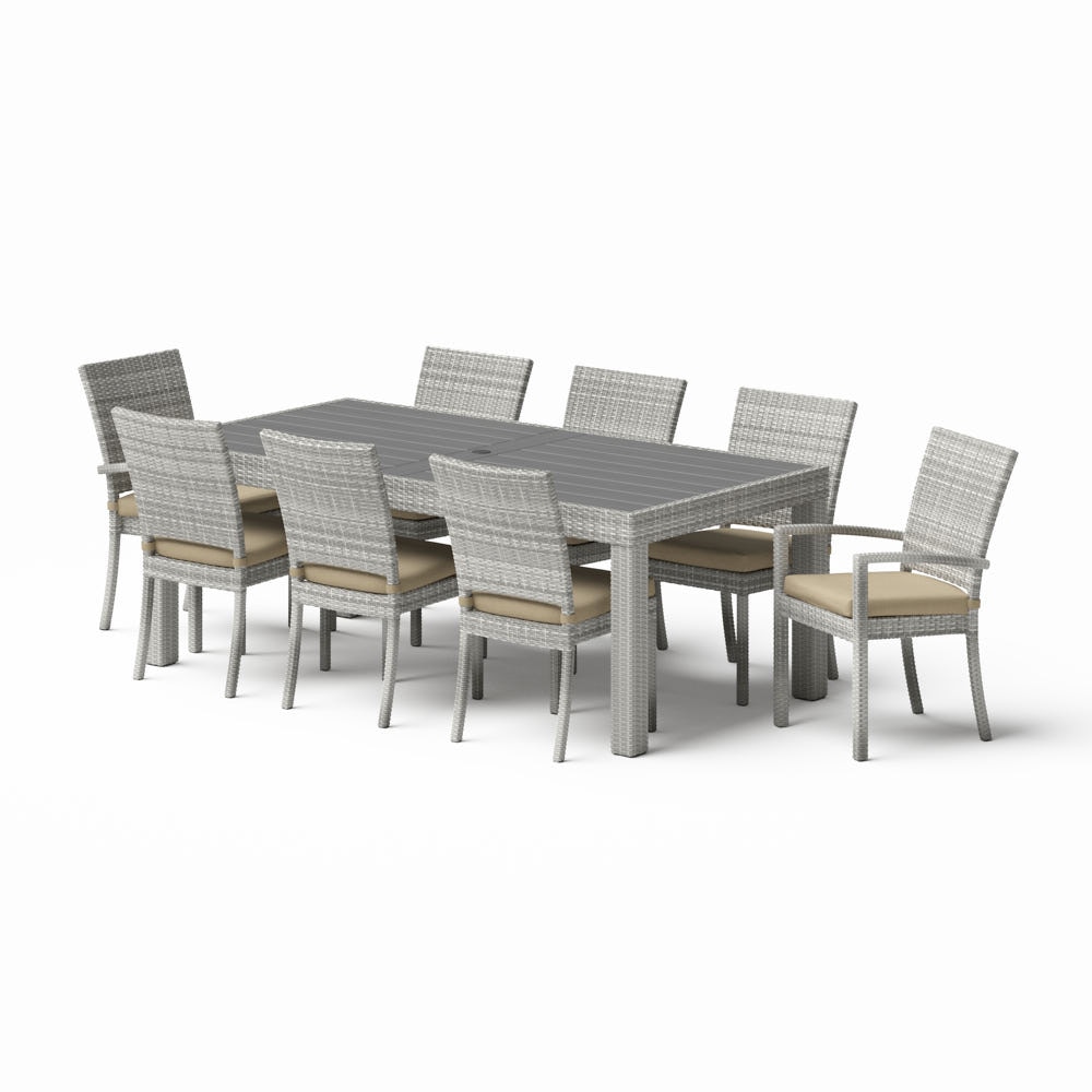 Cannes™ 9 Piece Sunbrella® Outdoor Dining Set - Maxim Beige
