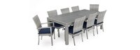 Cannes™ 9 Piece Sunbrella® Outdoor Dining Set - Navy Blue