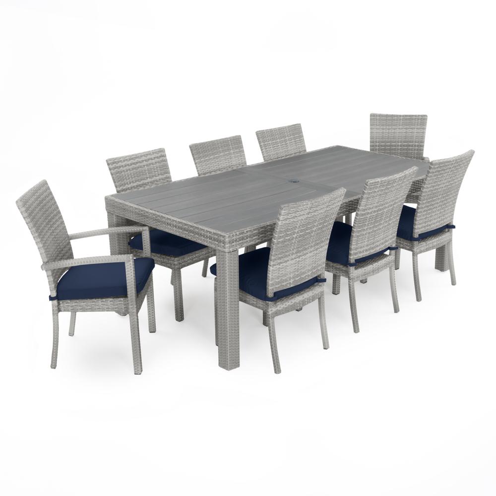Cannes™ 9 Piece Sunbrella® Outdoor Dining Set - Navy Blue