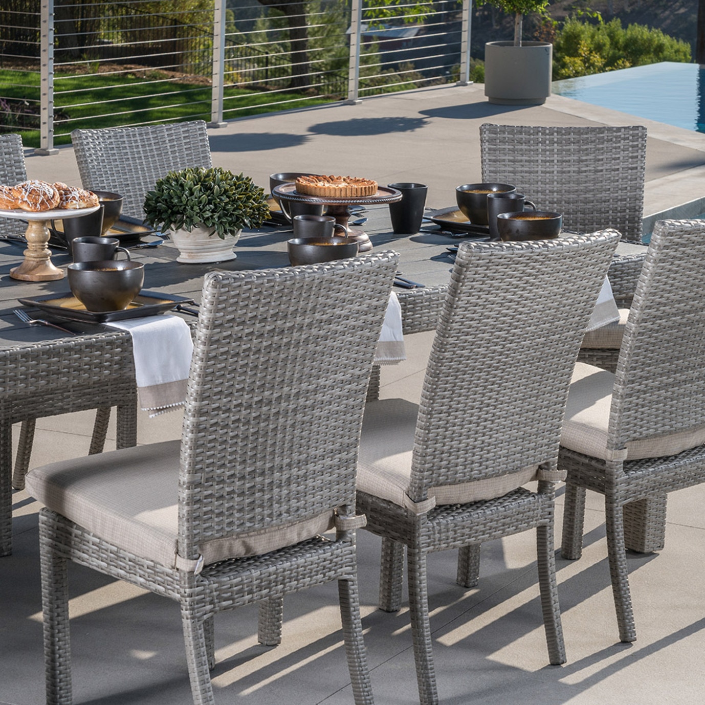 Cannes Woven Dining Set Slate Grey Rst Brands Cannes Woven Dining Set Slate Grey