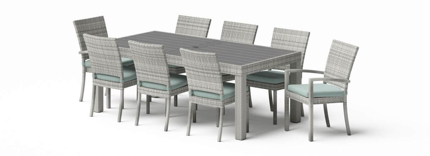 Cannes 9 Piece Sunbrella Outdoor Dining Set - Thumbnail 5