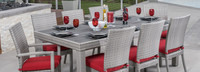 Cannes™ 9 Piece Sunbrella® Outdoor Dining Set - Sunset Red