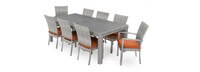 Cannes™ 9 Piece Sunbrella® Outdoor Dining Set - Tikka Orange